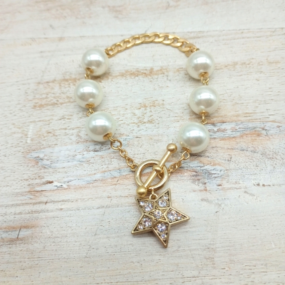 Jenny Packham Gold-Tone Stone Star Bracelet